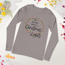 Load image into Gallery viewer, My Favorite Color is Christmas Lights Long Sleeve T-Shirt